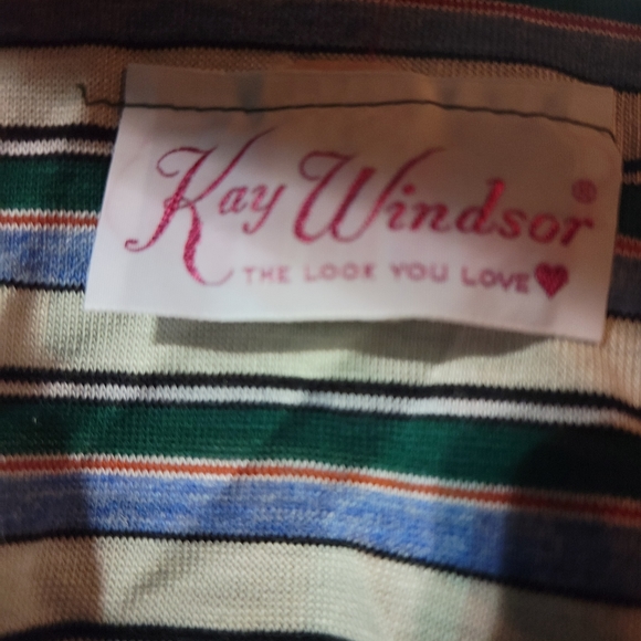 VINTAGE 1970'S Kay Windsor SZ3 STRIPPED BUTTON FRONT SHIRT - Picture 2 of 12